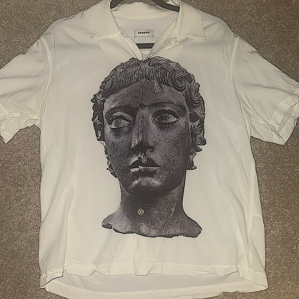 Rare Men’s Sandro Button down shirt. Face on front.